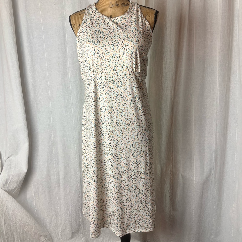 NWT Prana Jewel Lake Dress Canvas Alotta Dots Sz XL Shelf Bra Cream Multicolor